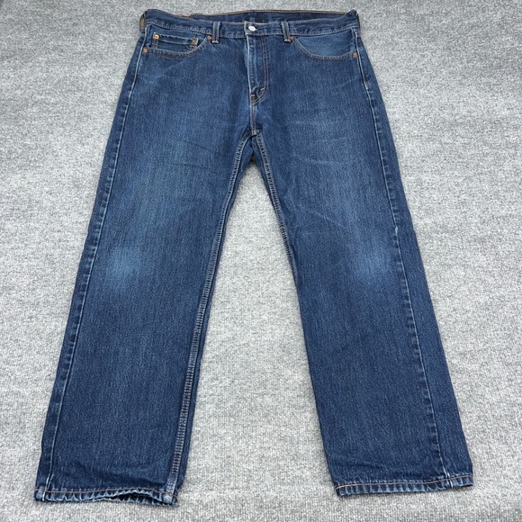 Levi's Other - Levi's 505 Jeans 38X30 Blue Denim Dark Straight Leg High Rise Pockets Zip Fly